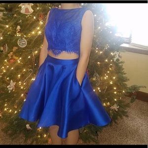 Blue winter formal/homecoming two piece dress